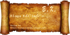 Blaga Kálmán névjegykártya