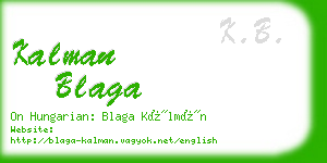 kalman blaga business card